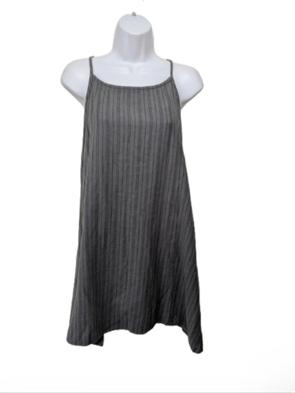 Natural Life Ditzy Cotton Linen Dress M Sundress Gray Beach Resort Boho #1010